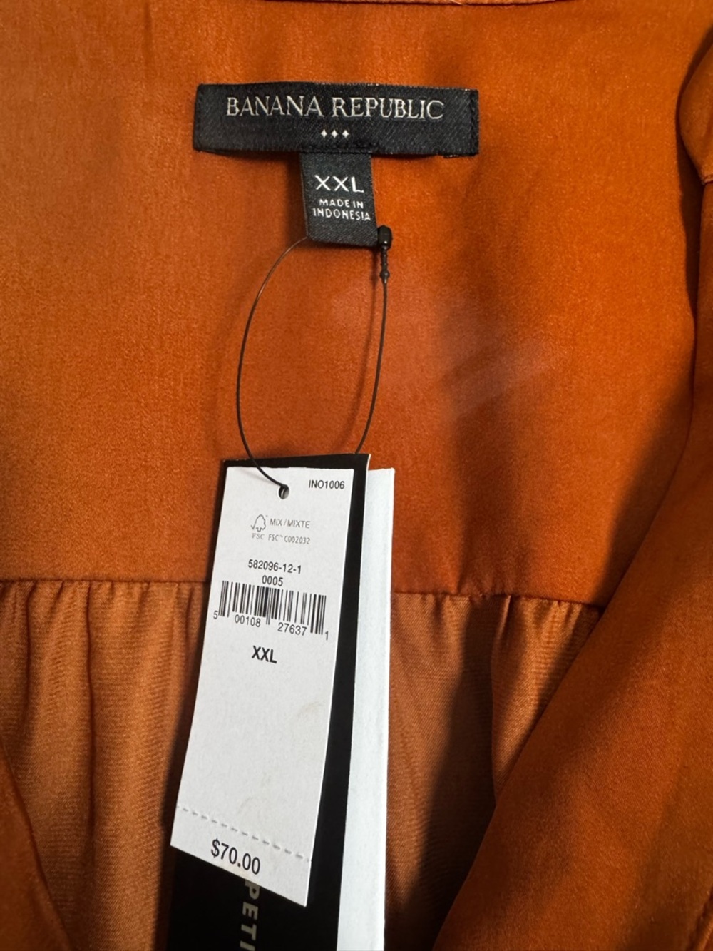 Banana Republic Rust Brown V-Neck Long Sleeve Blouse - Picture 2 of 7